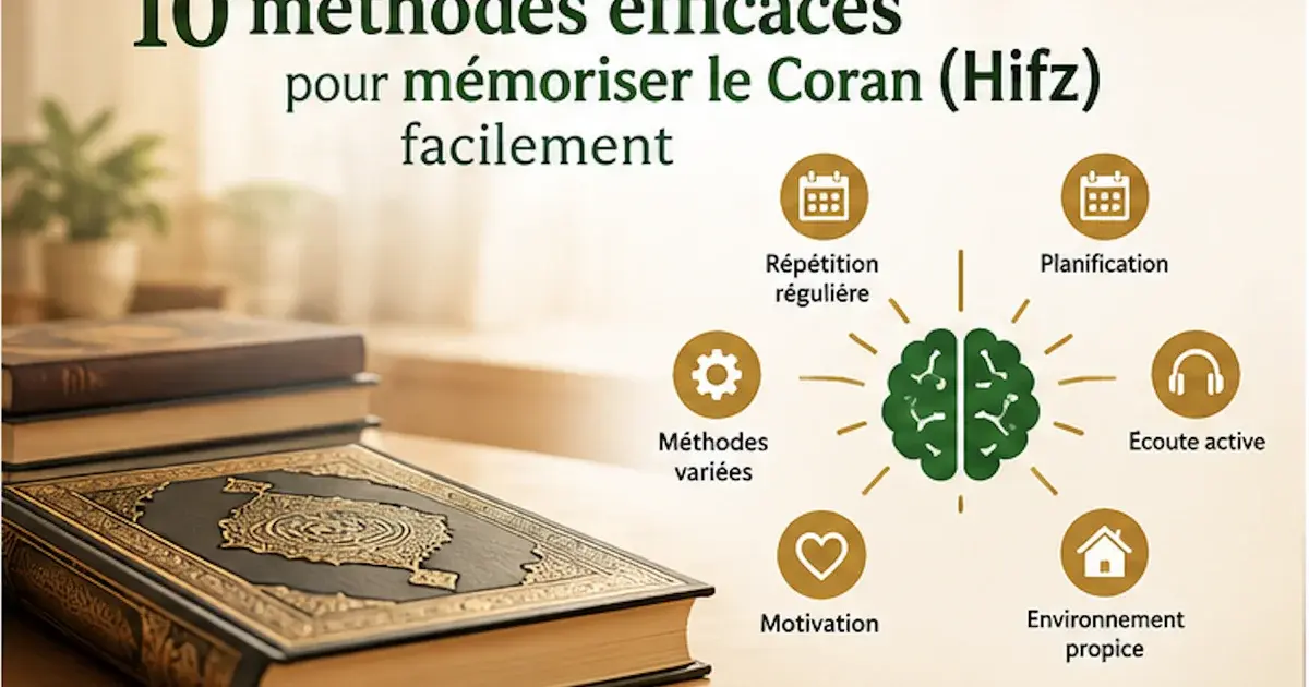 10 méthodes efficaces pour mémoriser le Coran (Hifz) facilement