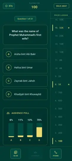 Noor Phonetic Quran - Publikumsumfrage-Joker im Quiz