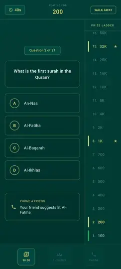 Noor Phonetic Quran - Telefonjoker im Quiz