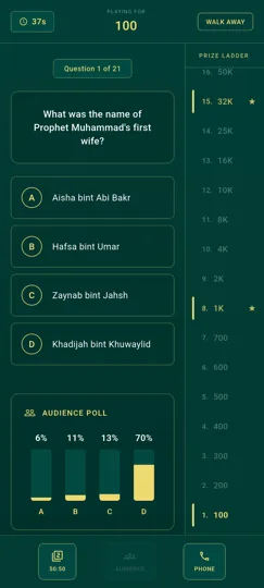 Noor Phonetic Quran - Joker sondage du public dans le quiz
